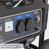 Scheppach SG3200x Generator Stromgenerator Stromerzeuger Notstromaggregat 2800 Watt | 6 PS Leistung | 15L Tank | 212 cm³ 4-Takt-Motor | 2x 230V Steckdose | inkl. Griff & Fahrvorrichtung